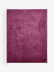 Purple Floral Reversible Velvet Bedspread - Image 5 of 10