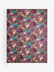Purple Floral Reversible Velvet Bedspread - Image 6 of 10
