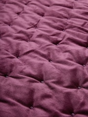 Purple Floral Reversible Velvet Bedspread - Image 7 of 10
