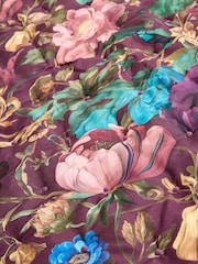 Purple Floral Reversible Velvet Bedspread - Image 9 of 10