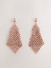 Rose Gold Chainmail Drop Earrings - Image 1 of 3
