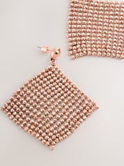 Rose Gold Chainmail Drop Earrings - Image 2 of 3
