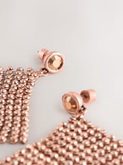 Rose Gold Chainmail Drop Earrings - Image 3 of 3