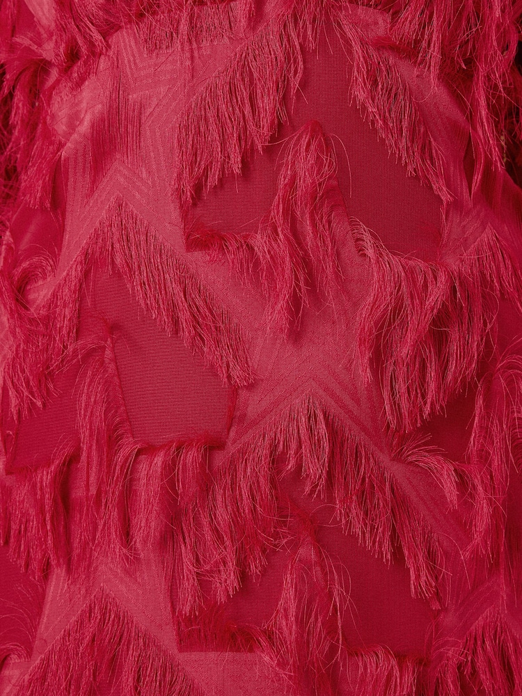 Röd - Love & Roses Star Fringe Nyckelhål Midi Klänning - Bild 5 av 5 Röd - Love & Roses Star Fringe Nyckelhål Midi Klänning - Bild 5 av 5