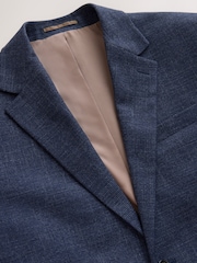Bleu marine - Blazer texturé en laine - Image 3 de 6