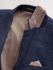 Bleu marine - Blazer texturé en laine - Image 4 de 6