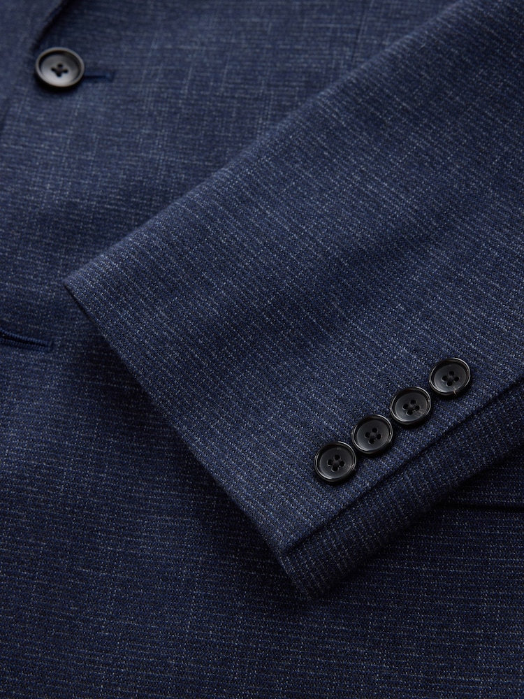 Bleu marine - Blazer texturé en laine - Image 6 de 6