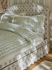 Cath Kidston Crest Cream and Green Skirted Bed Frame - Image 3 of 6
