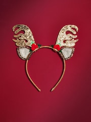 Brown Christmas Reindeer Headband - Image 1 of 3