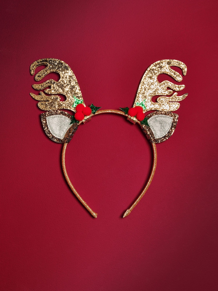 Brown Christmas Reindeer Headband - Image 1 of 3