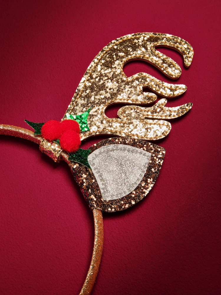 Brown Christmas Reindeer Headband - Image 2 of 3