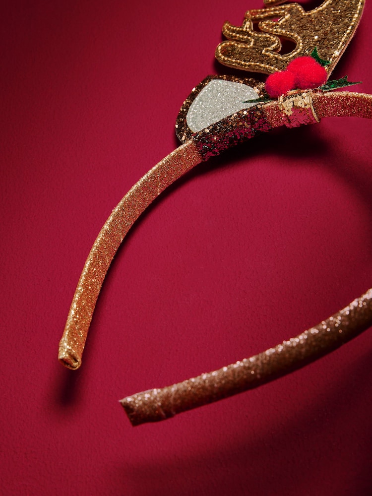 Brown Christmas Reindeer Headband - Image 3 of 3
