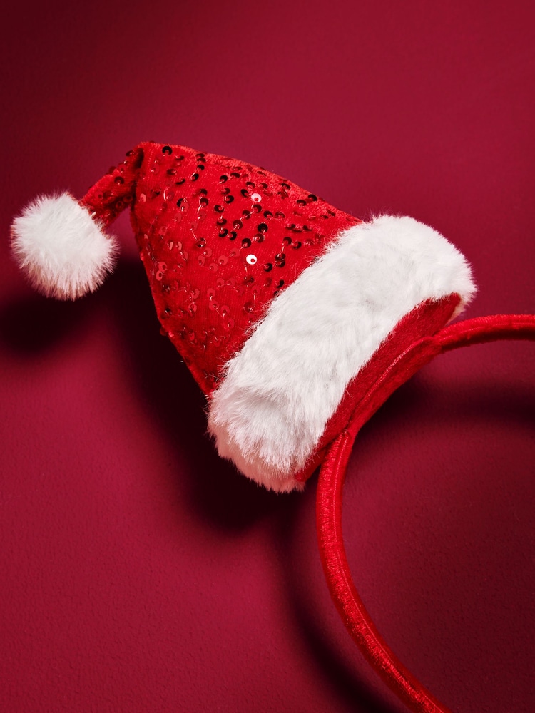Red Christmas Santa Hat Headband - Image 2 of 3