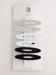 Silver Tone/Black Hair Slides 6 Pack - Image 1 of 3