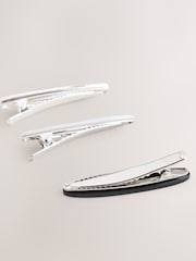 Silver Tone/Black Hair Slides 6 Pack - Image 3 of 3