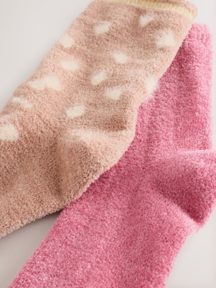 Pink/Mink Cosy Ankle Socks 2 Pack - Image 2 of 3 Pink/Mink Cosy Ankle Socks 2 Pack - Image 2 of 3