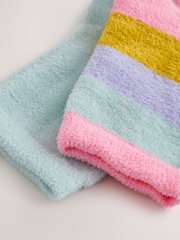 Mint Green and Stripe Cosy Ankle Socks 2 Pack - Image 2 of 3