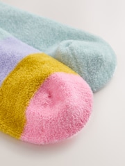 Mint Green and Stripe Cosy Ankle Socks 2 Pack - Image 3 of 3