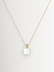 Missoma Gold Tone Square Pearl Baya Pendant Necklace - Image 1 of 6