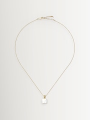Missoma Gold Tone Square Pearl Baya Pendant Necklace - Image 4 of 6