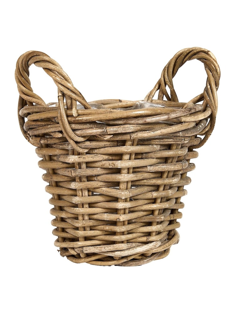 Dibor Brown Lined Basket with Handles - Image 2 of 4 Dibor Brown Lined Basket with Handles - Image 2 of 4
