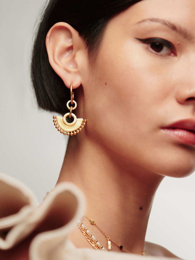 Missoma Gold Tone Zenyu Chandelier Small Hoop Earrings - Image 1 of 3