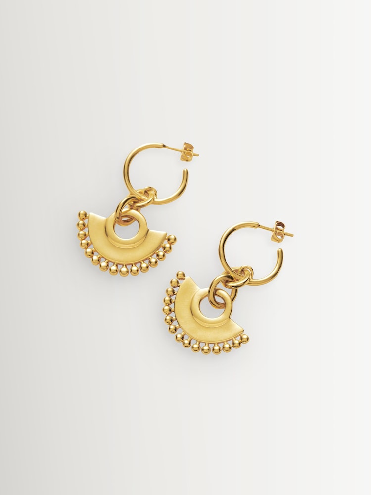 Missoma Gold Tone Zenyu Chandelier Small Hoop Earrings - Image 3 of 3