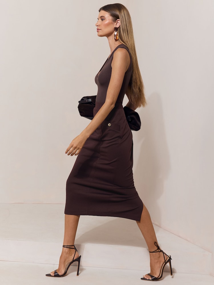 Lipsy Midi Button Detail Pencil Skirt - Bild 2 von 6