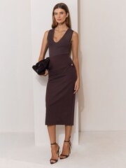 Lipsy Midi Button Detail Pencil Skirt - Bild 5 von 6