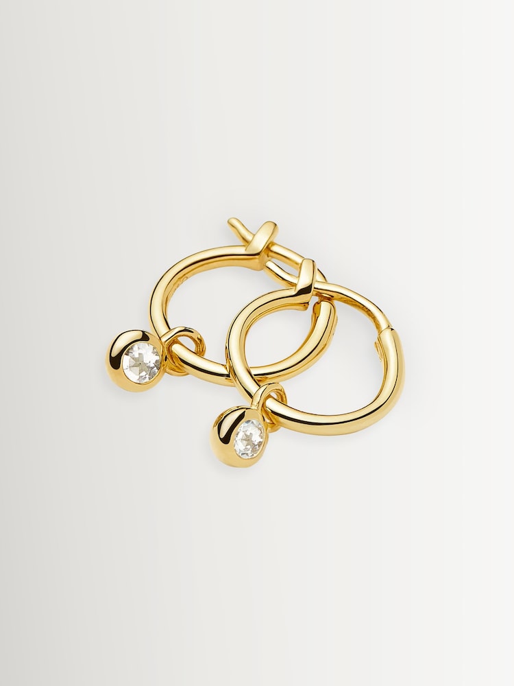 Missoma Gold Tone Tennis Earrings - Image 4 of 4