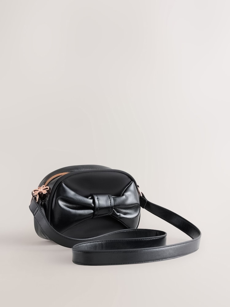 Black Bow Cross Body Bag - Image 1 of 5 Black Bow Cross Body Bag - Image 1 of 5