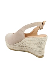 Jones Bootmaker Sand Suede Wide Fit Cedrica Heeled Sandals - Image 3 of 5