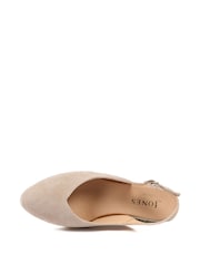 Jones Bootmaker Sand Suede Wide Fit Cedrica Heeled Sandals - Image 4 of 5