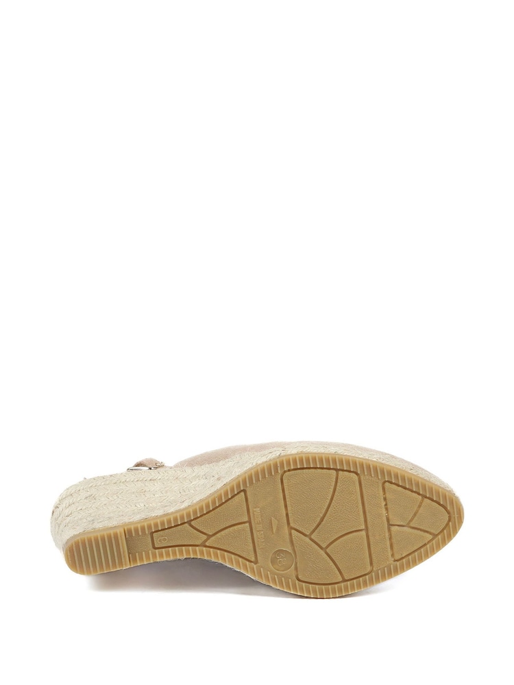 Jones Bootmaker Sand Suede Wide Fit Cedrica Heeled Sandals - Image 5 of 5