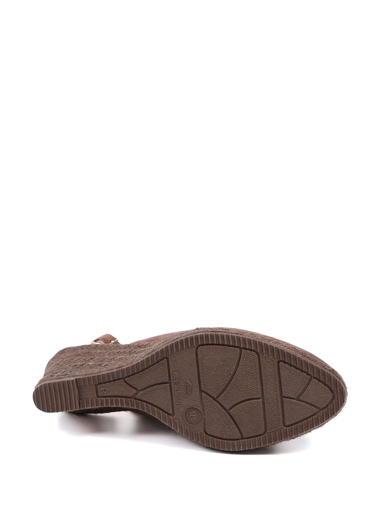 Jones Bootmaker Chocolate Suede Wide Fit Cedrica Heeled Sandals - Image 5 of 5