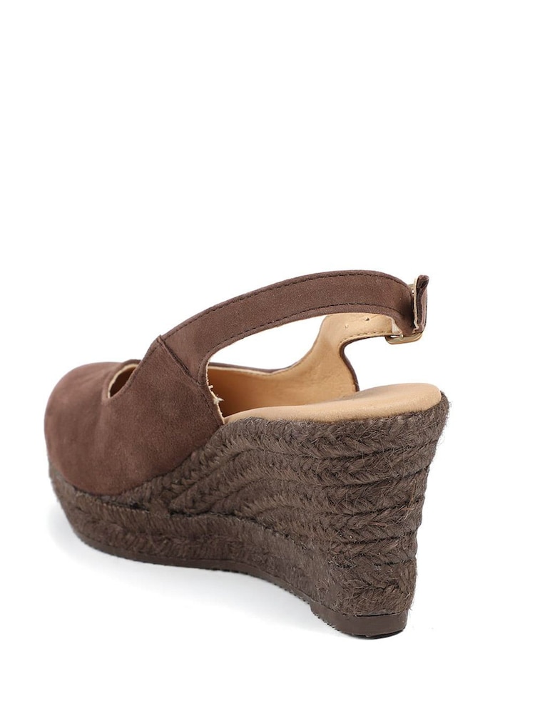 Jones Bootmaker Chocolate Suede Regular Fit Cedrica Heeled Sandals - Image 1 of 1