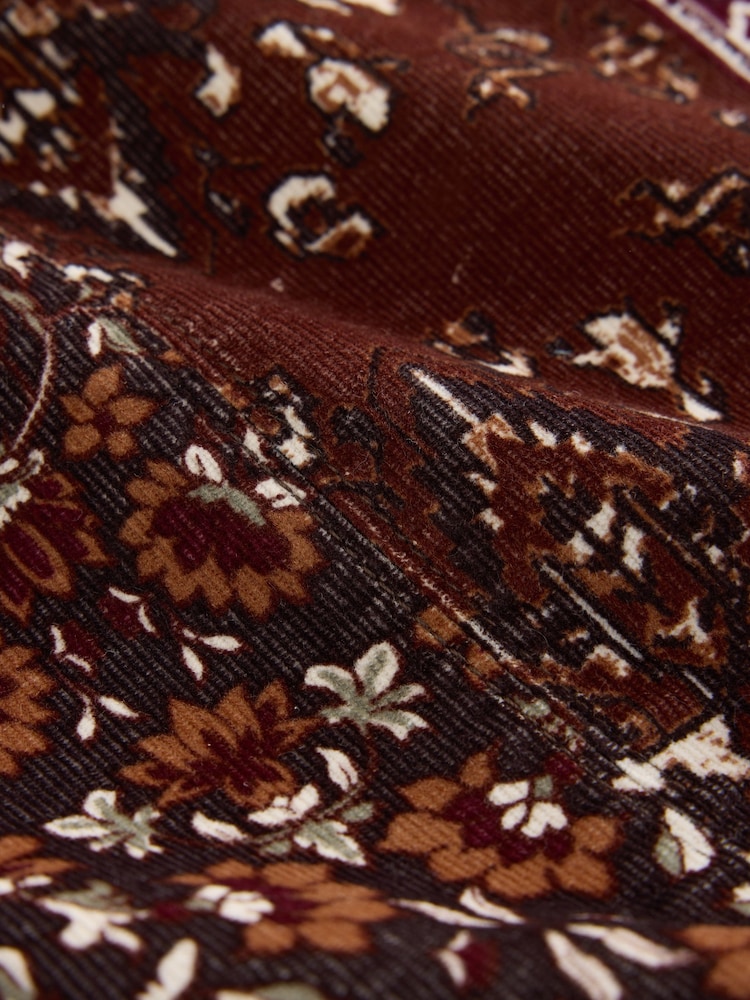 Red/Brown Tapestry Denim Mini Skirt - Image 2 of 3 Red/Brown Tapestry Denim Mini Skirt - Image 2 of 3