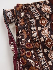 Red/Brown Tapestry Denim Mini Skirt - Image 3 of 3