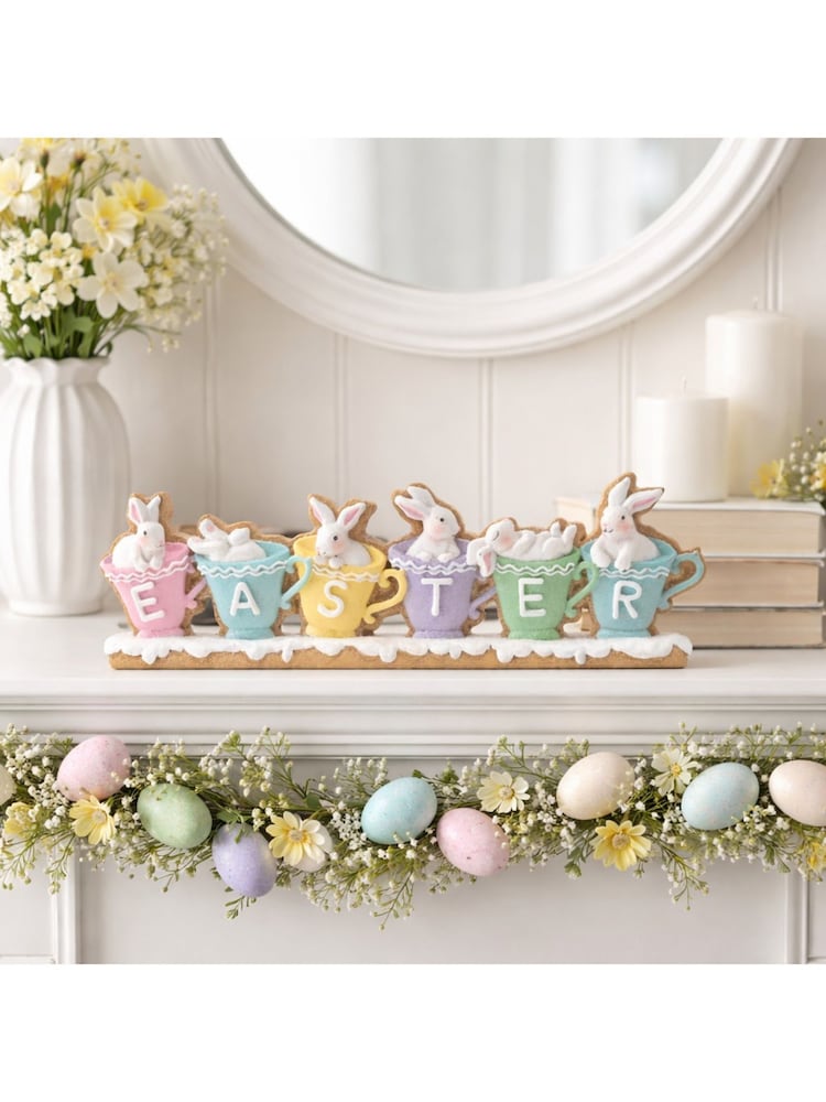 Widdop Multicoloured Easter Bunnies Mantle Plaque - Image 1 of 5 Widdop Multicoloured Easter Bunnies Mantle Plaque - Image 1 of 5