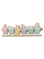 Widdop Multicoloured Easter Bunnies Mantle Plaque - Image 3 of 5