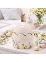 Widdop Cream Bunny On Egg Trinket Box - Image 1 of 5