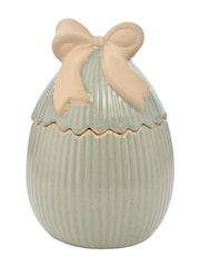 Widdop Green Porcelain Easter Egg with Bow Jar - Medium - Image 1 of 3