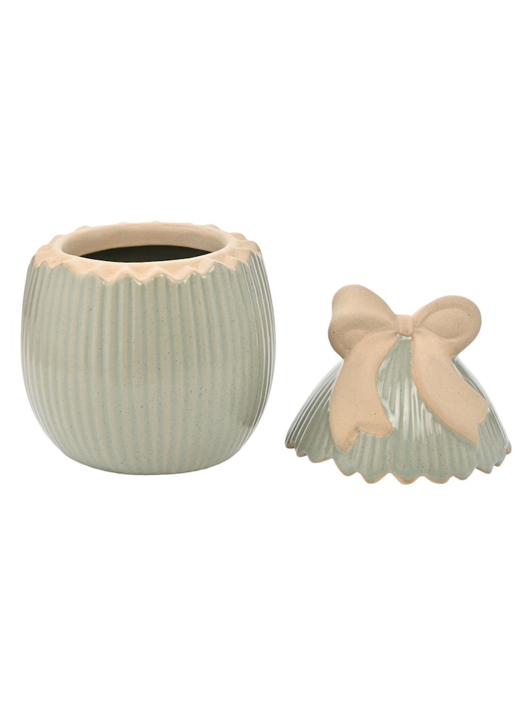 Widdop Green Porcelain Easter Egg with Bow Jar - Medium - Image 2 of 3