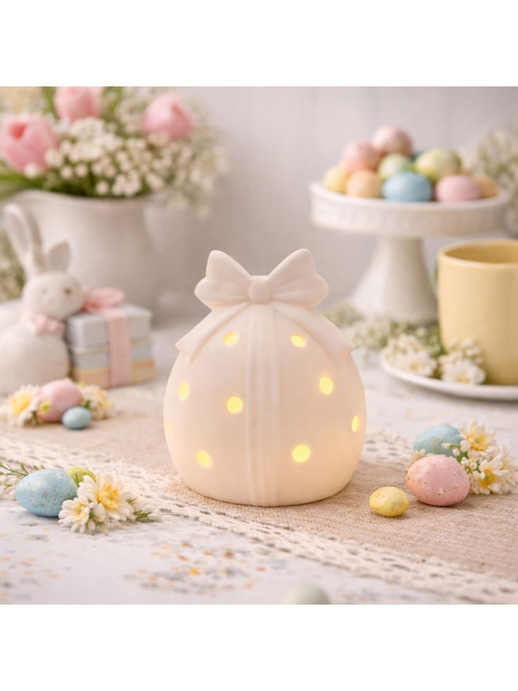 Widdop White LED Egg Ornament Small - Image 1 of 6 Widdop White LED Egg Ornament Small - Image 1 of 6