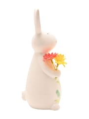 Widdop Cream Ceramic Bunny Holding Flowers 24cm - Image 4 of 6