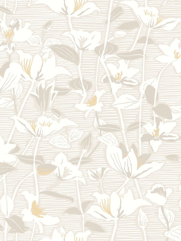 Hoopla Walls Coconut Mix Lino Leaves 10M Wallpaper - Image 2 of 2