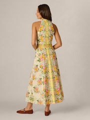Adrianna Papell Yellow Printed Cotton Dress - Image 2 of 6