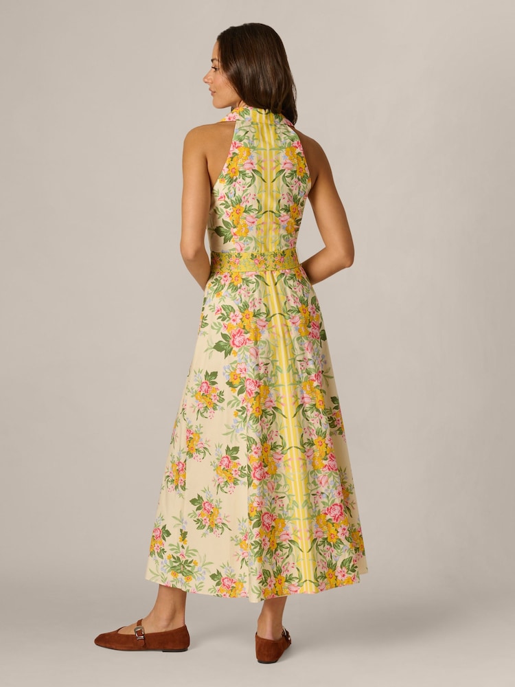 Adrianna Papell Yellow Printed Cotton Dress - Image 2 of 6