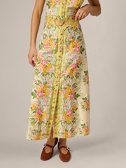 Adrianna Papell Yellow Printed Cotton Dress - Image 5 of 6
