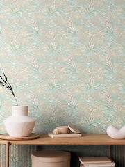 Hoopla Walls Duck Egg Mix Tropical Canopy 10M Wallpaper - Image 1 of 2